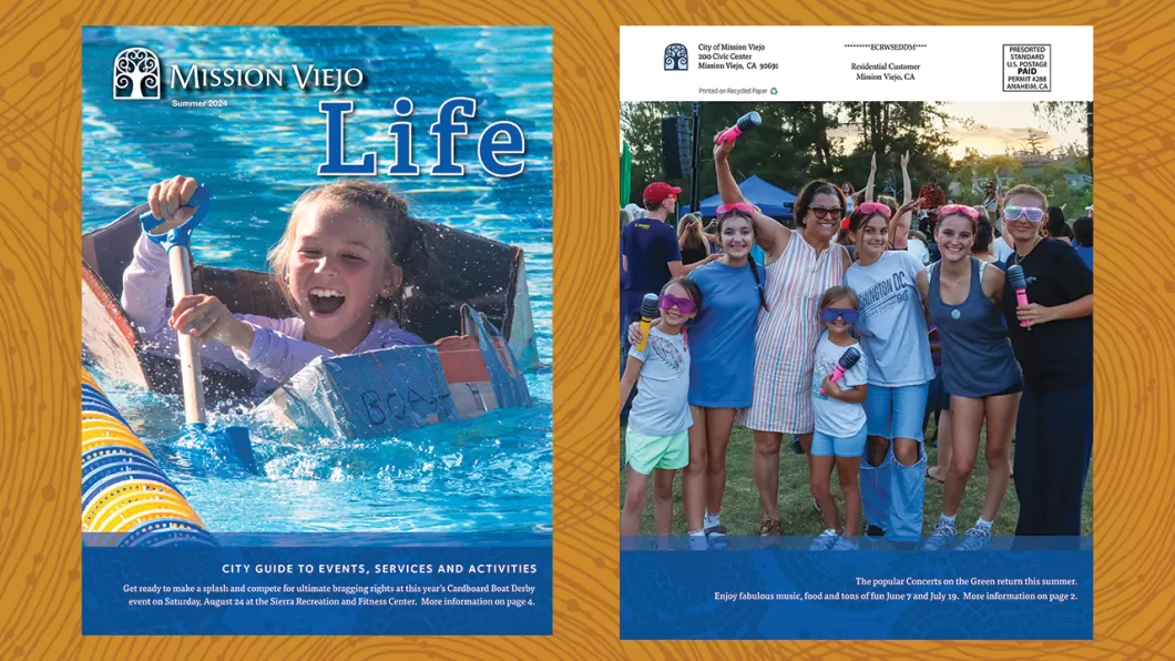 Front and back cover of the summer Mission Viejo Life publication