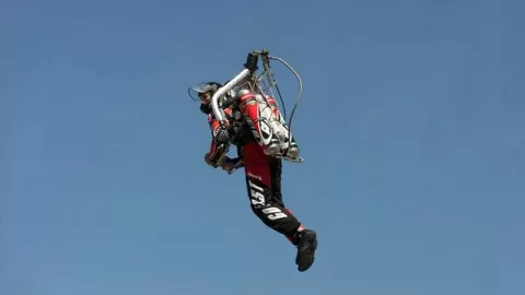 guy flying with jet pack