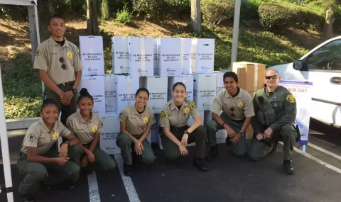 Mission Viejo Police Services with boxes of unused medications