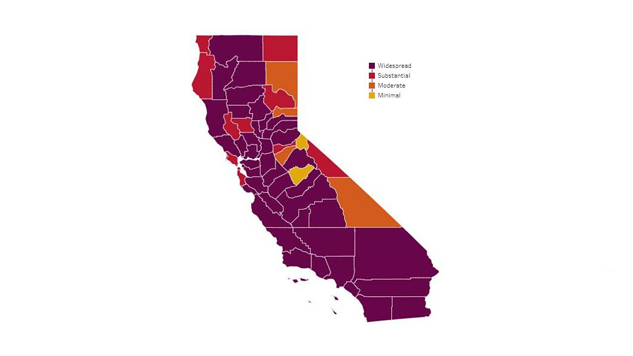 California covid color map