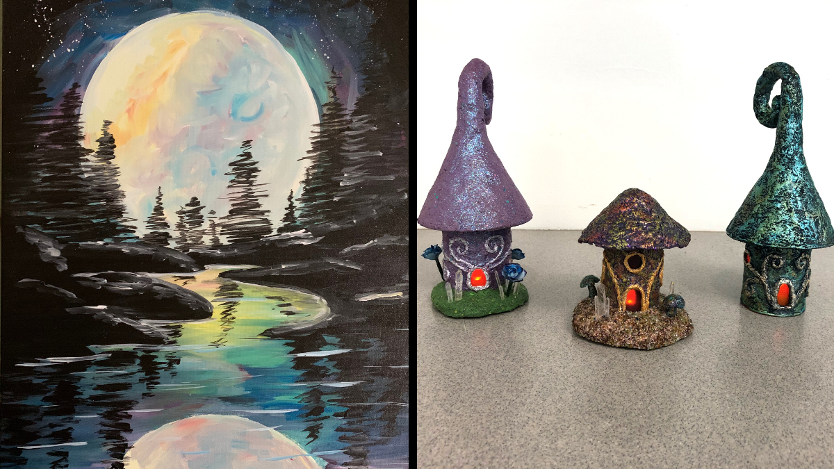 painting and fairy houses
