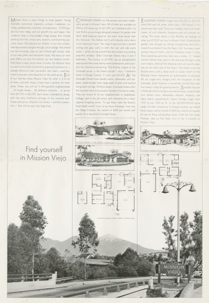 Newspaper Ad "Find Yourself in Mission Viejo"