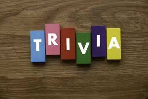 colorful blocks that spell out TRIVIA