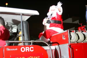 Santa on firetruck