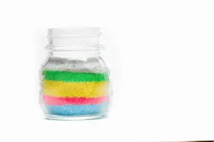 jar of colored sand