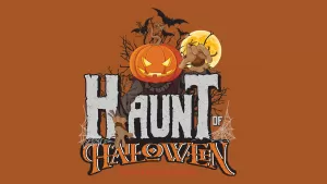 Haunt of Halloween logo with jack-o-lanterns