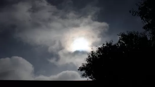 October 2023 solar eclipse over Mission Viejo Library.