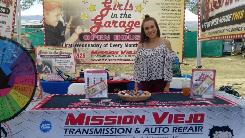 girl at business booth