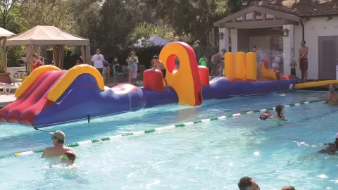 obstacle course in pool