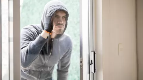 robber looking through window