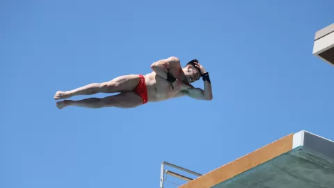 usa diver diving off high board