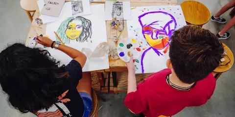 kids with art