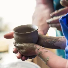 people doing pottery