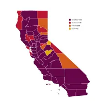 California covid color map