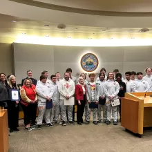 diablo football players with city council