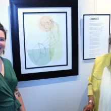 poet and artist at reception