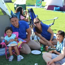 family at campout
