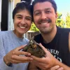couple holding turtle