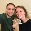 couple holding a bunny