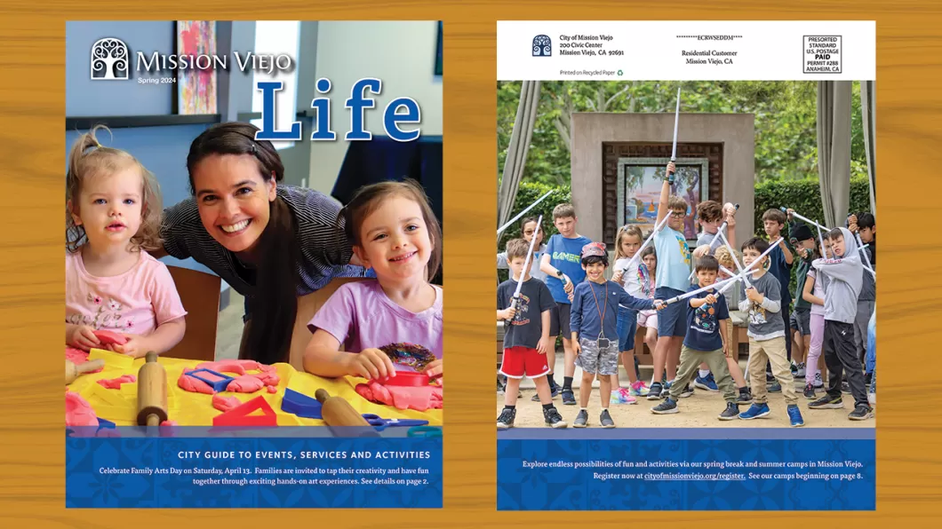 Front and back cover of Mission Viejo Life publication