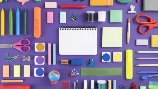 A collection of art and craft supplies